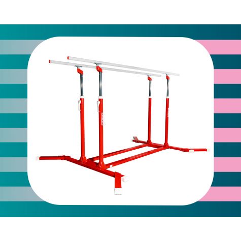 « LIVERPOOL » COMPETITION PARALLEL BARS WITH REINFORCED FRAME & NATURAL FIBRE HAND-RAILS - FIG Approved - PARIS 2024 Requirements
