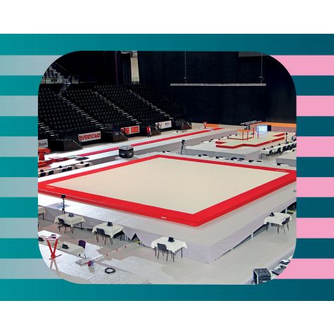 MONTREAL COMPETITION SPRING EXERCISE FLOOR WITH OVERLAY CARPET (SPRINGS ASSEMBLED) - 14 x 14 m - FIG Approved - PARIS 2024 Requirements